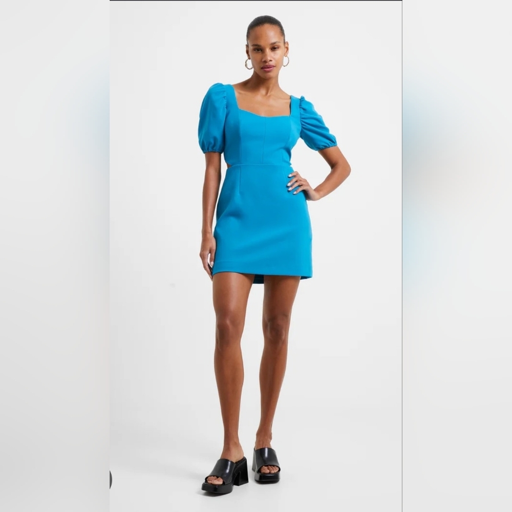 NWOT! French Connection Anthro Puff Sleeve Summer Cutout Cocktail Mini Dress 2